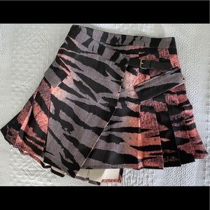 MCQueen-Pleated Tiger Check Mini Kilt Skirt Sz S